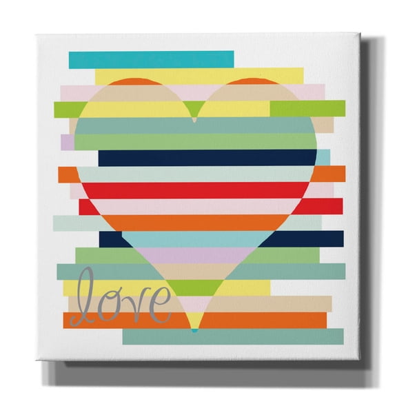 Epic Graffiti 'Heart Rainbow' by Erin Clark Canvas Wall Art, 37" x 37"