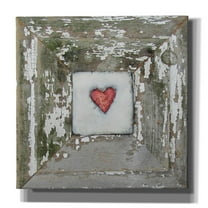 Epic Graffiti 'Hearts' Desire Distressed White' by LovIsArt, Canvas Wall Art, 12"x12"