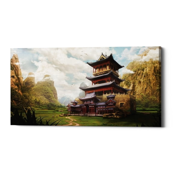 Epic Graffiti "Hidden Temple" by Jonathan Lam, Giclee Canvas Wall Art, 40"x20" - 40" x 20"