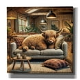 thumbnail image 1 of Epic Graffiti 'Highland Cow -Chilling At Home' by Rey Klimt Canvas Wall Art, 37" x 37", 1 of 8