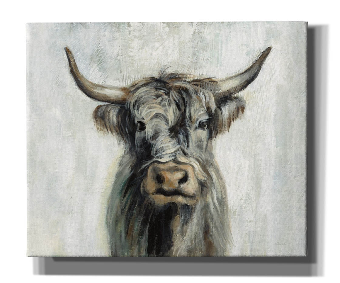 Epic Graffiti 'Highland Cow Horizontal' by Silvia Vassileva, Canvas
