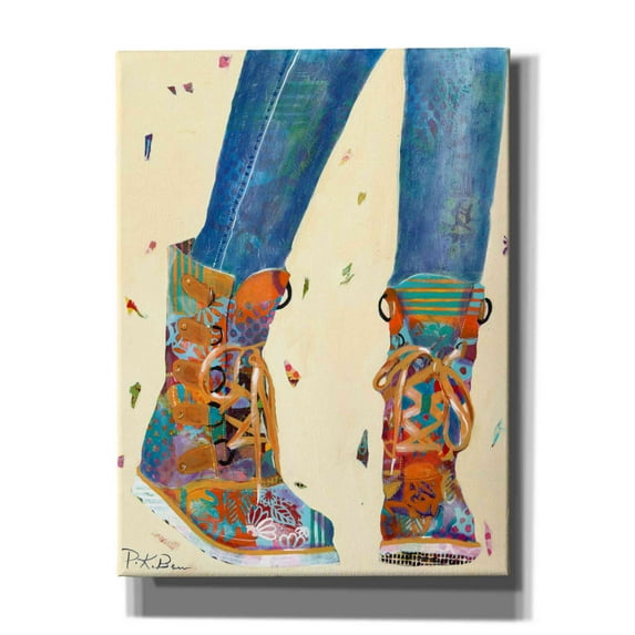 Epic Graffiti 'Hiking Boots' by Pamela Beer, Canvas Wall Art, 12"x16"