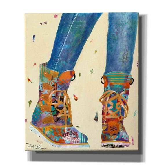 Epic Graffiti 'Hiking Boots' by Pamela Beer, Canvas Wall Art, 20"x24"
