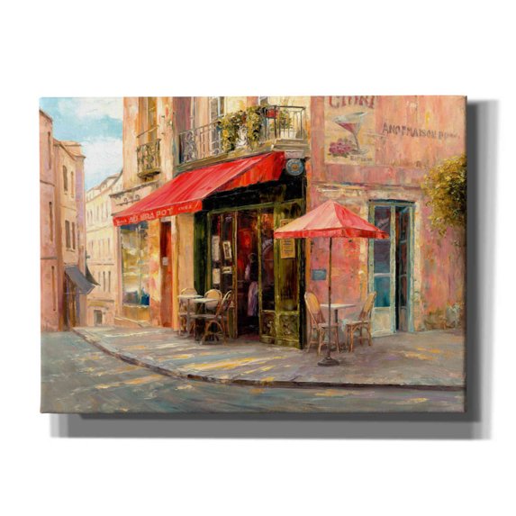 Epic Graffiti 'Hillside Café' by Haixia Liu, Canvas Wall Art, 54"x40"