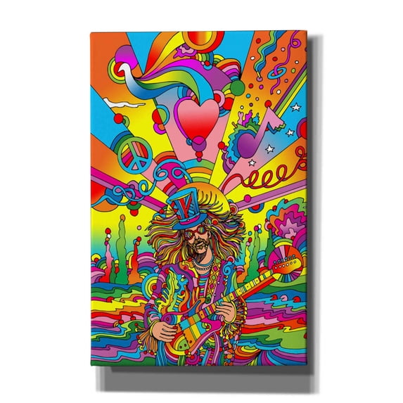 Epic Graffiti 'Hippie Musician 3' by Howie Green, Canvas Wall Art, 26"x40"
