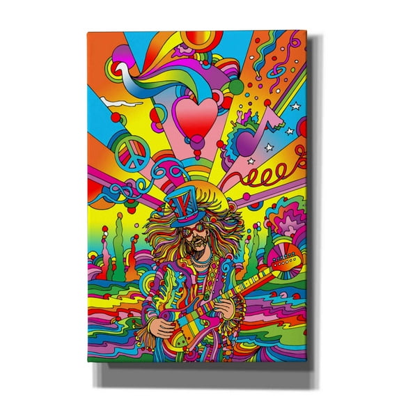 Epic Graffiti 'Hippie Musician 3' by Howie Green, Canvas Wall Art, 40"x60"