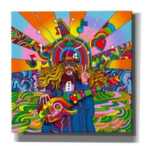 Epic Graffiti 'Hippie Musician' by Howie Green, Canvas Wall Art, 12"x12"