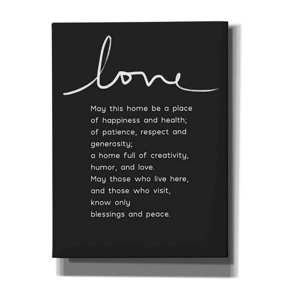 Epic Graffiti 'Home Blessing BW' by Linda Woods, Canvas Wall Art, 12"x16"