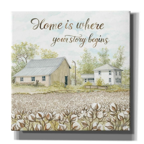 Epic Graffiti 'Home Is Where Your Story Begins' by Cindy Jacobs, Canvas Wall Art, 37"x37"