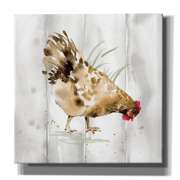 Epic Graffiti 'Home To Roost 3 Barn Board'  by Katrina Pete Canvas Wall Art, 18" x 18"