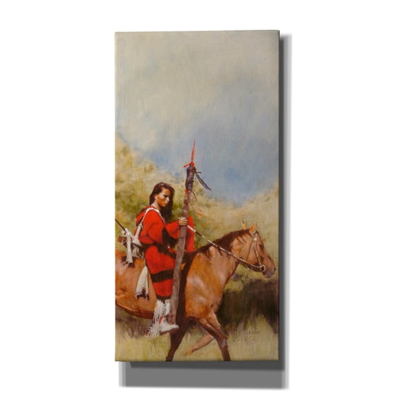 Epic Graffiti 'Horse And Rider At A Walk' by J. E. Knauf, Canvas Wall Art, 20"x40"
