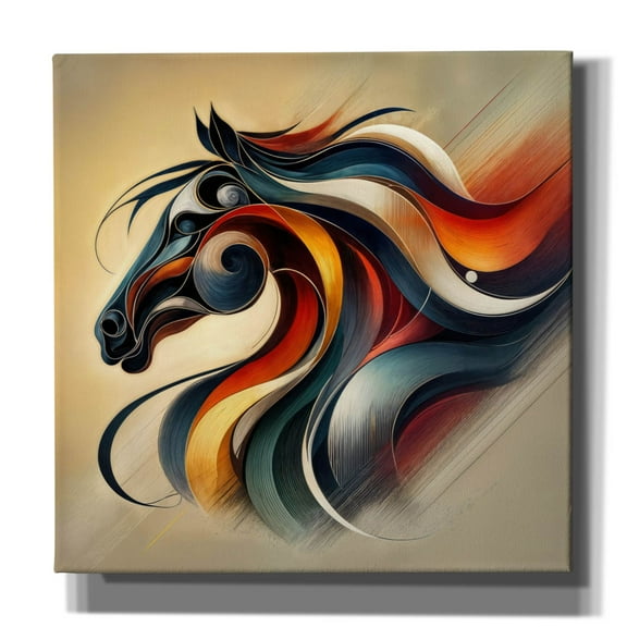 Epic Graffiti 'Horse Head Abstract' by Rey Klimt Canvas Wall Art, 18" x 18"