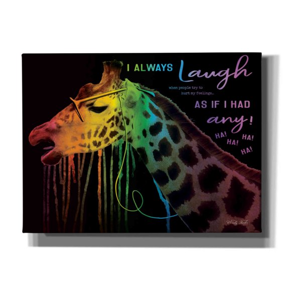 Epic Graffiti 'I Always Laugh' by Cindy Jacobs, Canvas Wall Art, 16"x12"