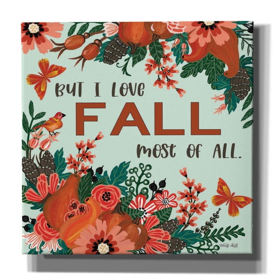 Epic Graffiti 'I Love Fall' by Cindy Jacobs, Canvas Wall Art, 18"x18"