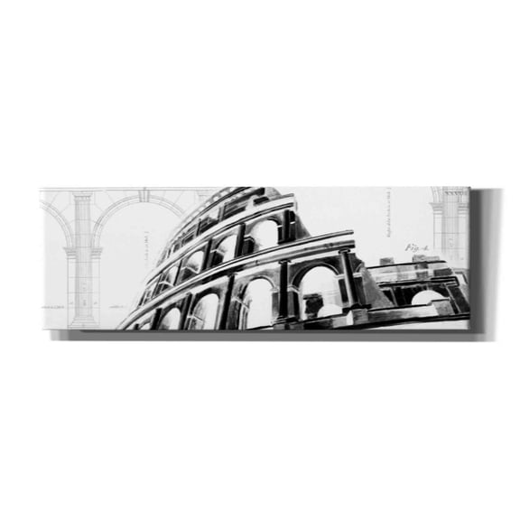 Epic Graffiti 'Icon Architecture I' by Ethan Harper, Giclee Canvas Wall Art, 60"x20"