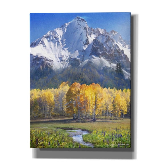 Epic Graffiti 'Idyllic Mountain' by Chris Vest, Canvas Wall Art, 20"x24"