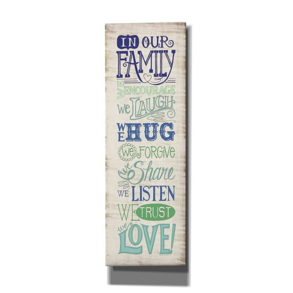 Epic Graffiti 'In Our Family' by Deb Strain, Canvas Wall Art, 12"x36"