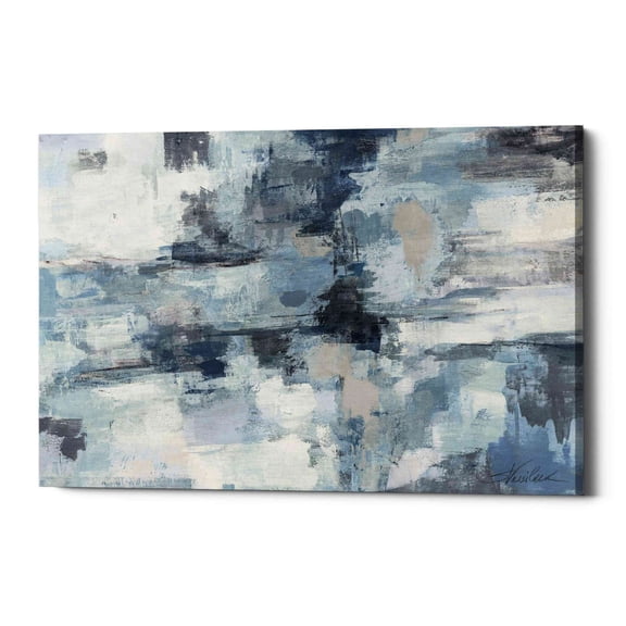 Epic Graffiti 'In The Clouds Indigo and Grey' by Silvia Vassileva, Canvas Wall Art, 18"x12"