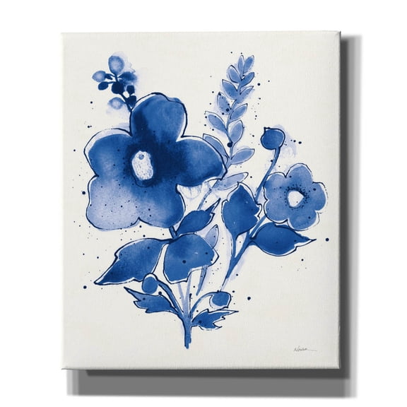 Epic Graffiti 'Independent Blooms Blue 4 V2'  by Shirley Novak Canvas Wall Art, 20" x 24"
