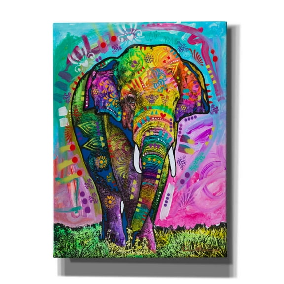 Epic Graffiti 'Indian Elephant' by Dean Russo, Canvas Wall Art, 40"x54"