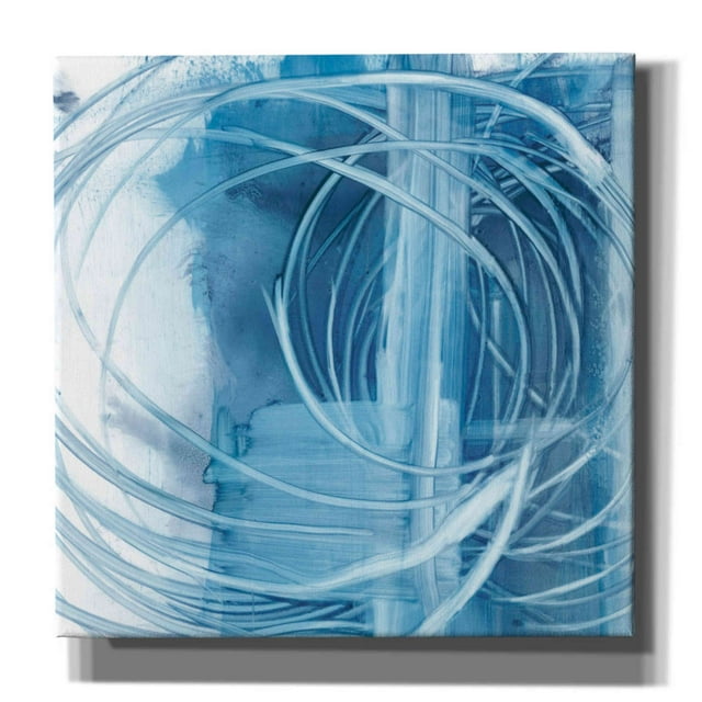 Epic Graffiti "Indigo Expression II" by Ethan Harper, Canvas Wall Art, 18"x18"