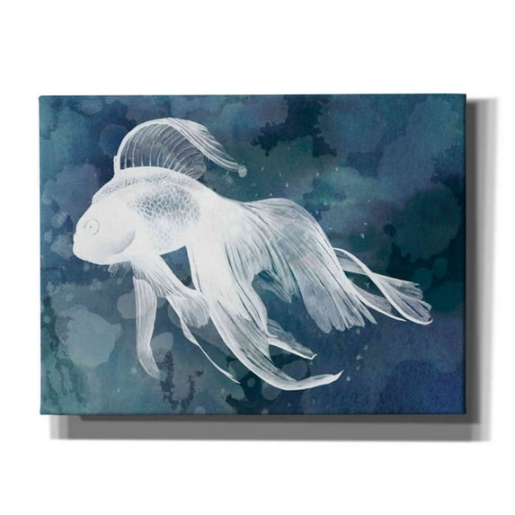 Epic Graffiti 'Indigo Fish I' by Grace Popp Canvas Wall Art, 34"x26"
