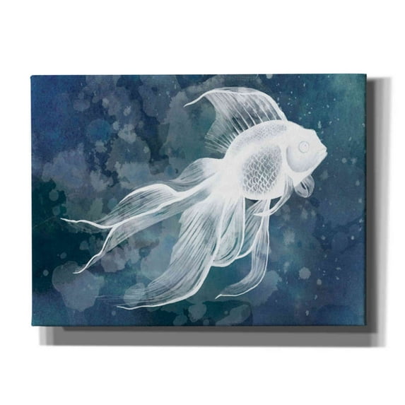 Epic Graffiti 'Indigo Fish II' by Grace Popp Canvas Wall Art, 26"x18"
