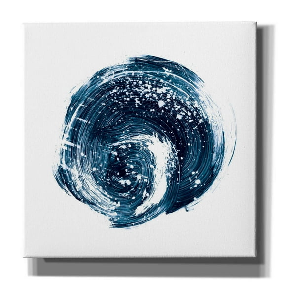Epic Graffiti "Indigo Nebula I" by Ethan Harper, Canvas Wall Art, 26"x26"