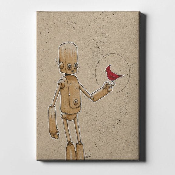 Epic Graffiti "Ink Bot Cardinal" by Craig Snodgrass, Giclee Canvas Wall 18"x26"