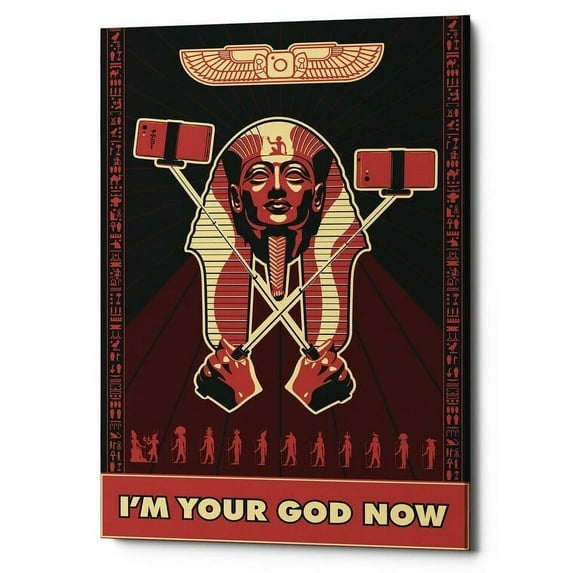 Epic Graffiti  'InstaGod' Giclee Canvas Wall Art - Red 26" x 40"