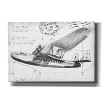 Epic Graffiti 'Inverted Flight Schematic III' by Ethan Harper, Giclee Canvas Wall Art, 26"x18"