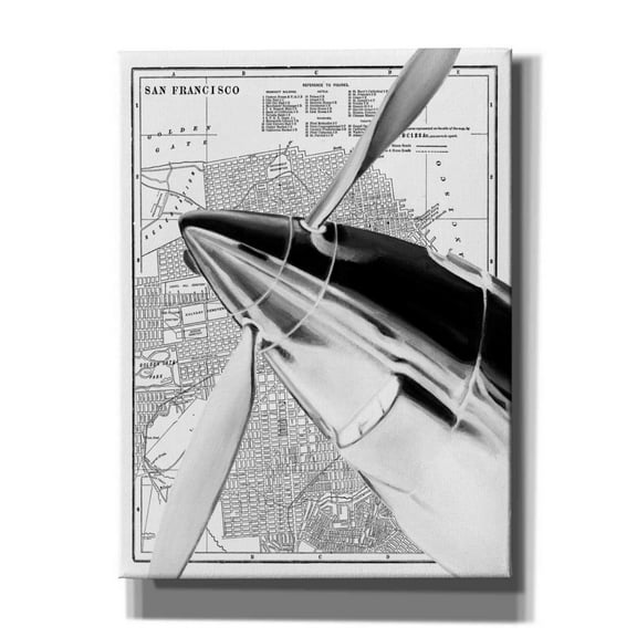 Epic Graffiti 'Inverted Vintage Plane II' by Ethan Harper, Giclee Canvas Wall Art, 12"x16"