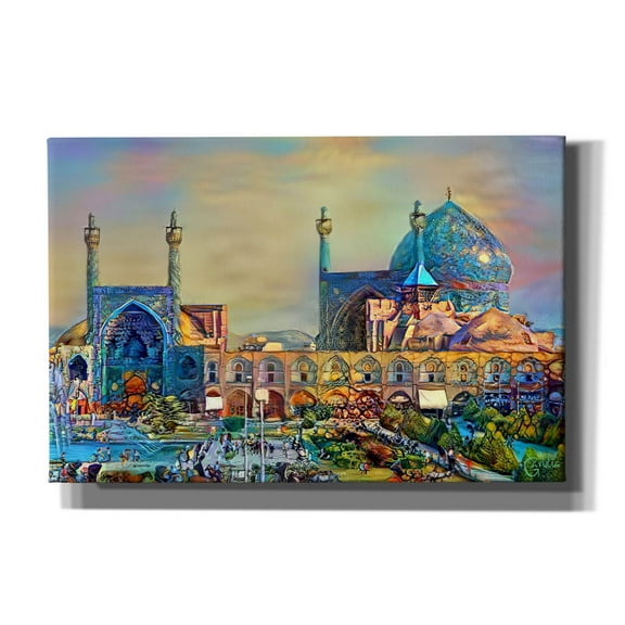 Epic Graffiti 'Isfahan Iran Imam Khomeini Mosque' by Pedro Gavidia, Canvas Wall Art, 18"x12"