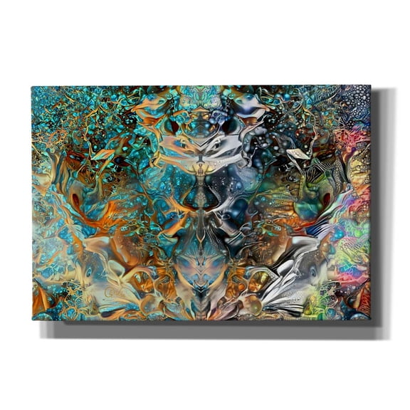 Epic Graffiti 'Jade Mask' by Pedro Gavidia, Canvas Wall Art, 26"x18"
