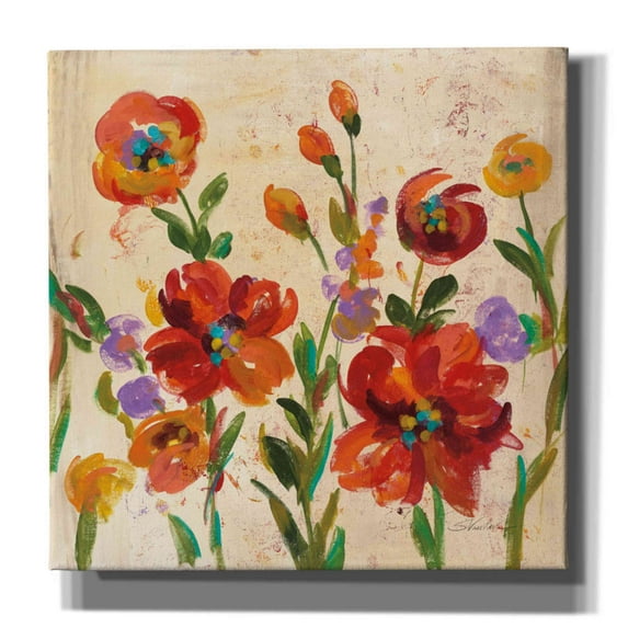 Epic Graffiti 'July in the Garden II' by Silvia Vassileva, Canvas Wall Art, 18"x18"