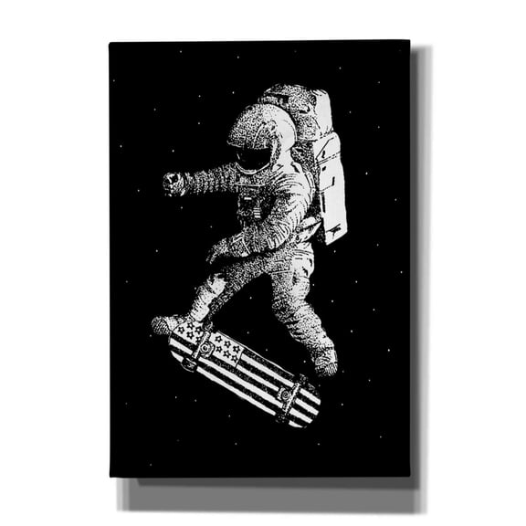 Epic Graffiti 'Kickflip in Space' by Robert Farkas, Canvas Wall Art, 18"x26"