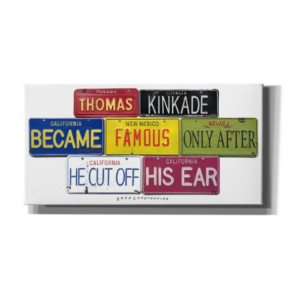 Epic Graffiti 'Kinkade Cuts Ear' by Gregory Constantine, Giclee Canvas Wall Art, 40"x20"