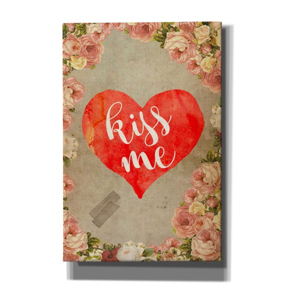 Epic Graffiti 'Kiss Me' by Elo Marc, Canvas Wall Art, 12"x18"