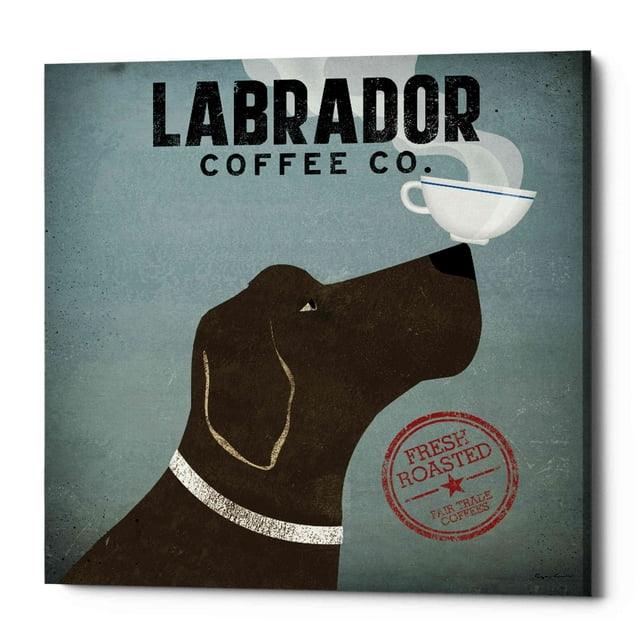Epic Graffiti 'Labrador Coffee Co' by Ryan Fowler, Canvas Wall Art, 37"x37"