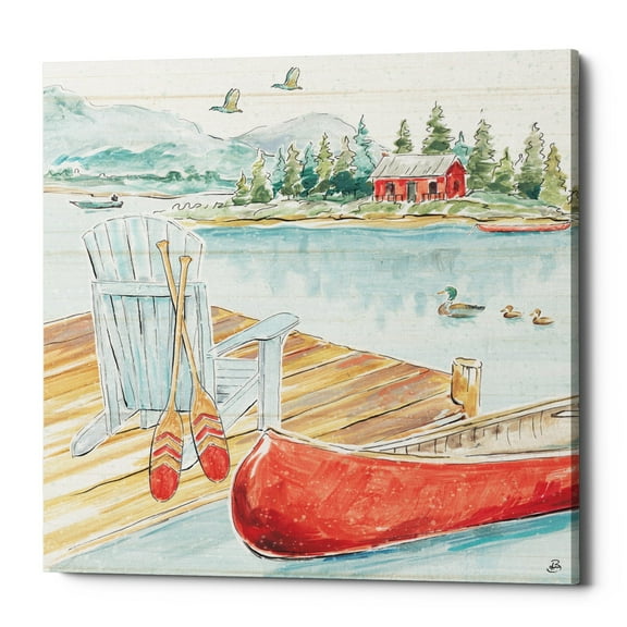 Epic Graffiti  'Lake Moments III' by Daphne Brissonnet, Giclee Canvas Wall Art, 12"x12" 12" x 12"