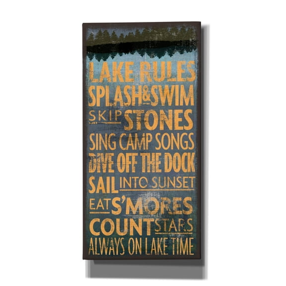 Epic Graffiti 'Lake Rules' by Art Licensing Studio Canvas Wall Art, 12" x 24"