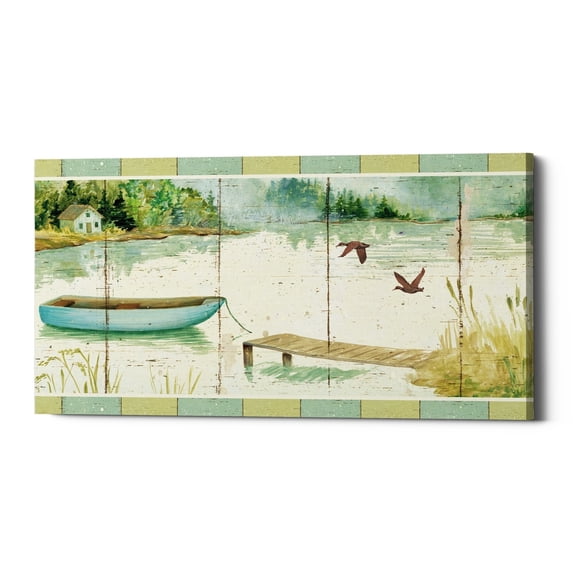 Epic Graffiti 'Lakeside Dock' Canvas Wall Art, 24"x12" 40" x 20"