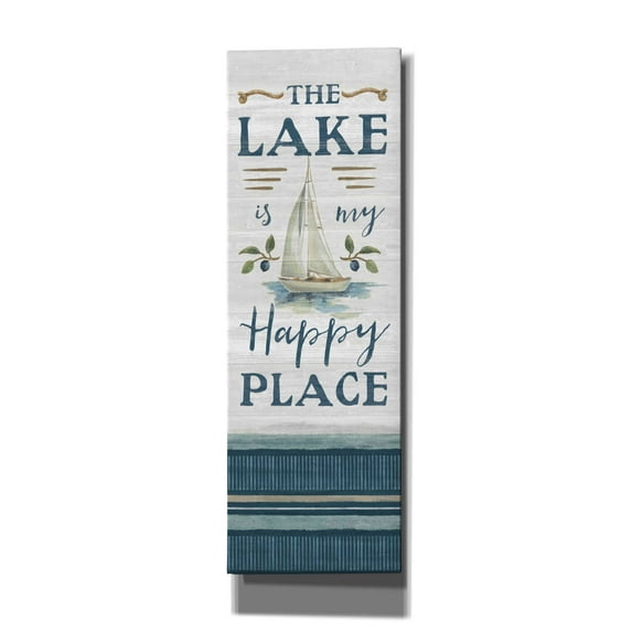 Epic Graffiti 'Lakeside Retreat Happy Place' by Silvia Vassileva, Canvas Wall Art, 12"x36"