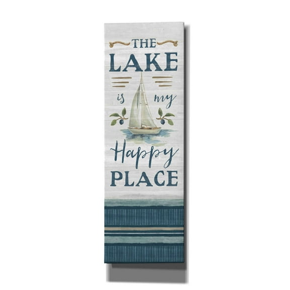 Epic Graffiti 'Lakeside Retreat Happy Place' by Silvia Vassileva, Canvas Wall Art, 20"x60"