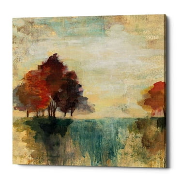 Epic Graffiti 'Landscape Monotype II' by Silvia Vassileva, Canvas Wall Art, 18"x18"