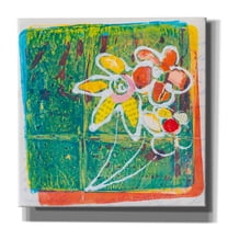 Epic Graffiti 'Leafy Blooms' by St. Hilaire Elizabeth, Canvas Wall Art, 18"x18"