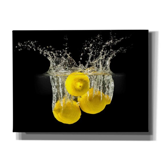Epic Graffiti 'Lemon Splash' by Epic Portfolio, Giclee Canvas Wall Art, 16"x12"