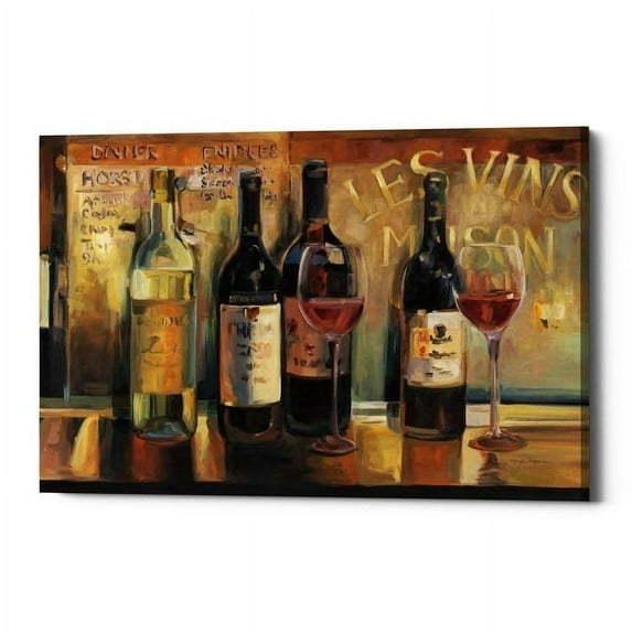Epic Graffiti "Les Vins Maison" by Marilyn Hageman, Giclee Canvas Wall Art, 12"x18" 40" x 60"