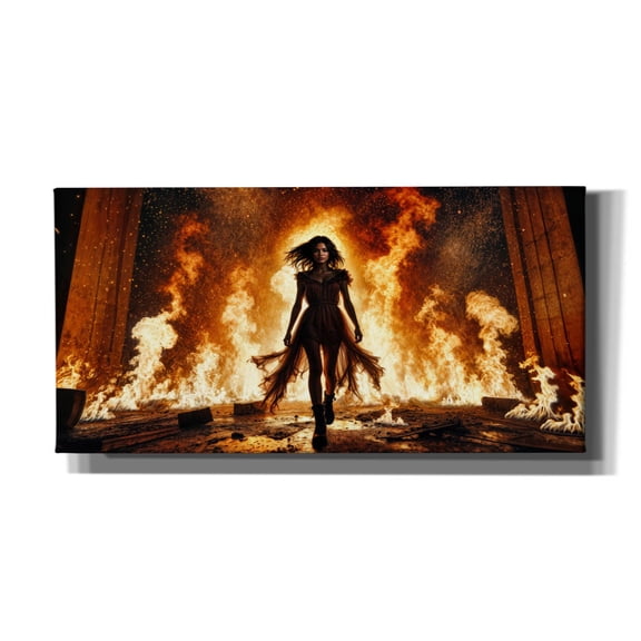Epic Graffiti 'Let It Burn' by Rey Klimt Canvas Wall Art, 40" x 20"