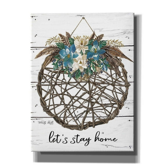 Epic Graffiti 'Let's Stay Home' by Cindy Jacobs, Canvas Wall Art, 12"x16"